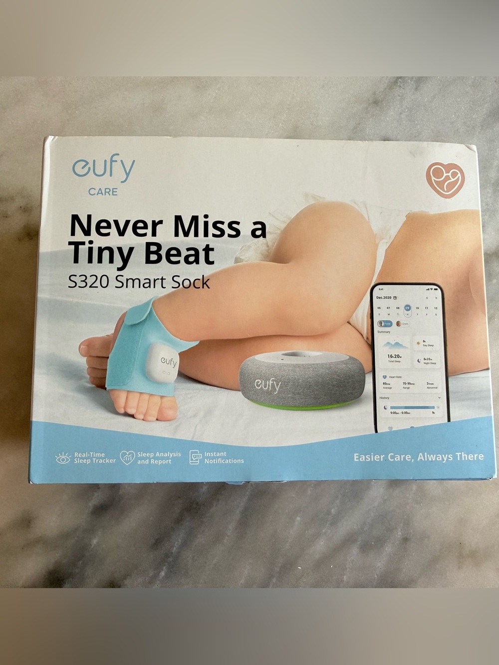 eufy Care S320 Kids Smart Sleep Sock in Light Blue